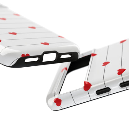 Red Heart Stripe iPhone Case | Tough Shockproof Love Aesthetic Cover