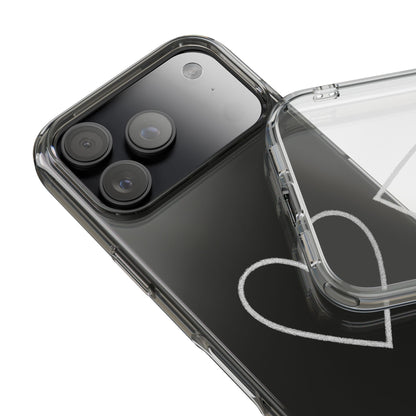Minimal Hand-Drawn Heart Clear Phone Case | Aesthetic Clear Protective Case