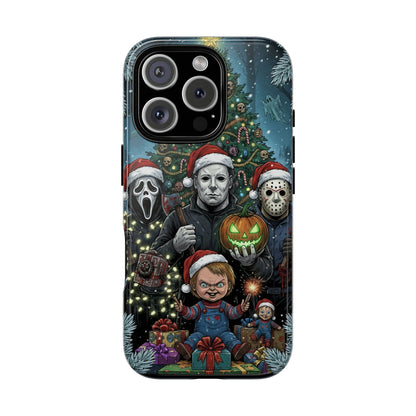 Christmas Horror Phone Case – Festive Slasher Collage Tough Case (iPhone, Samsung, Pixel)