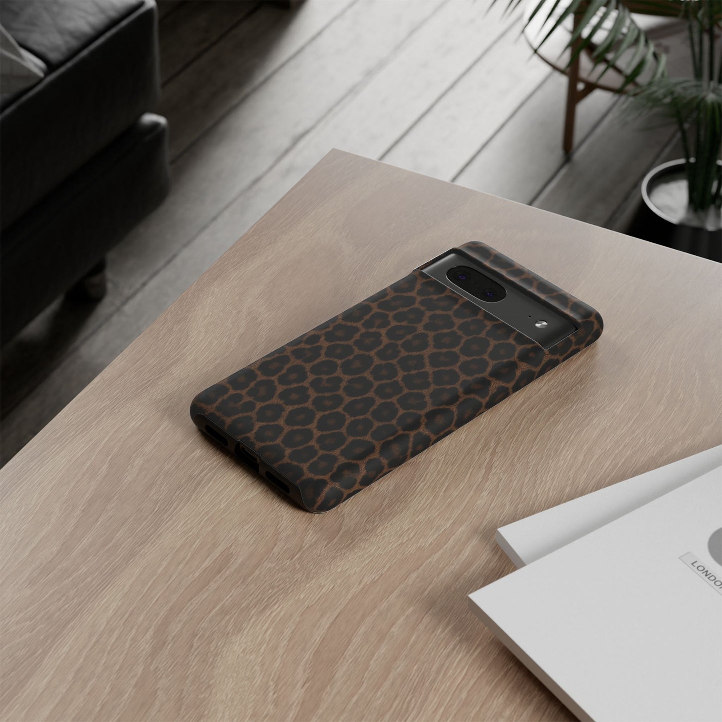 Brown Leopard Print Phone Case | Classic Animal Print Aesthetic Tough Protective Case