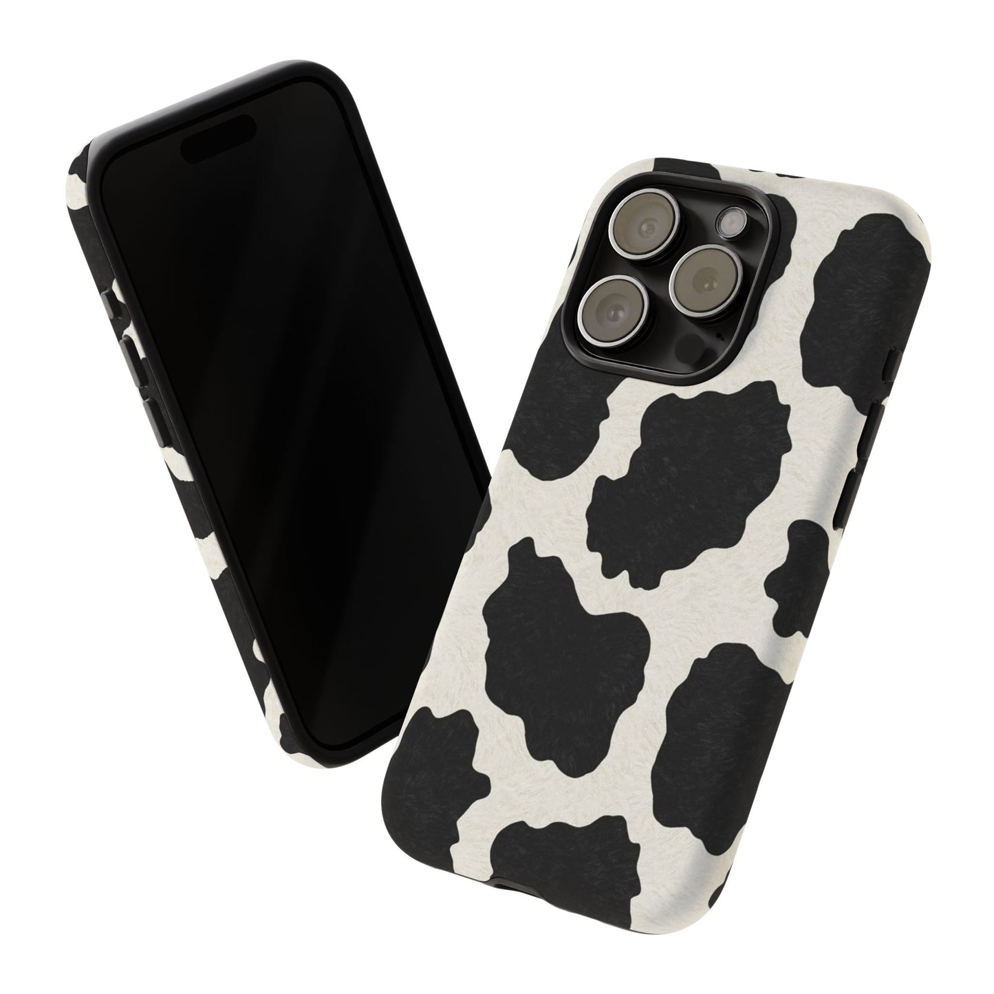 Black & White Cow Print Phone Case | Aesthetic Tough Protective Case