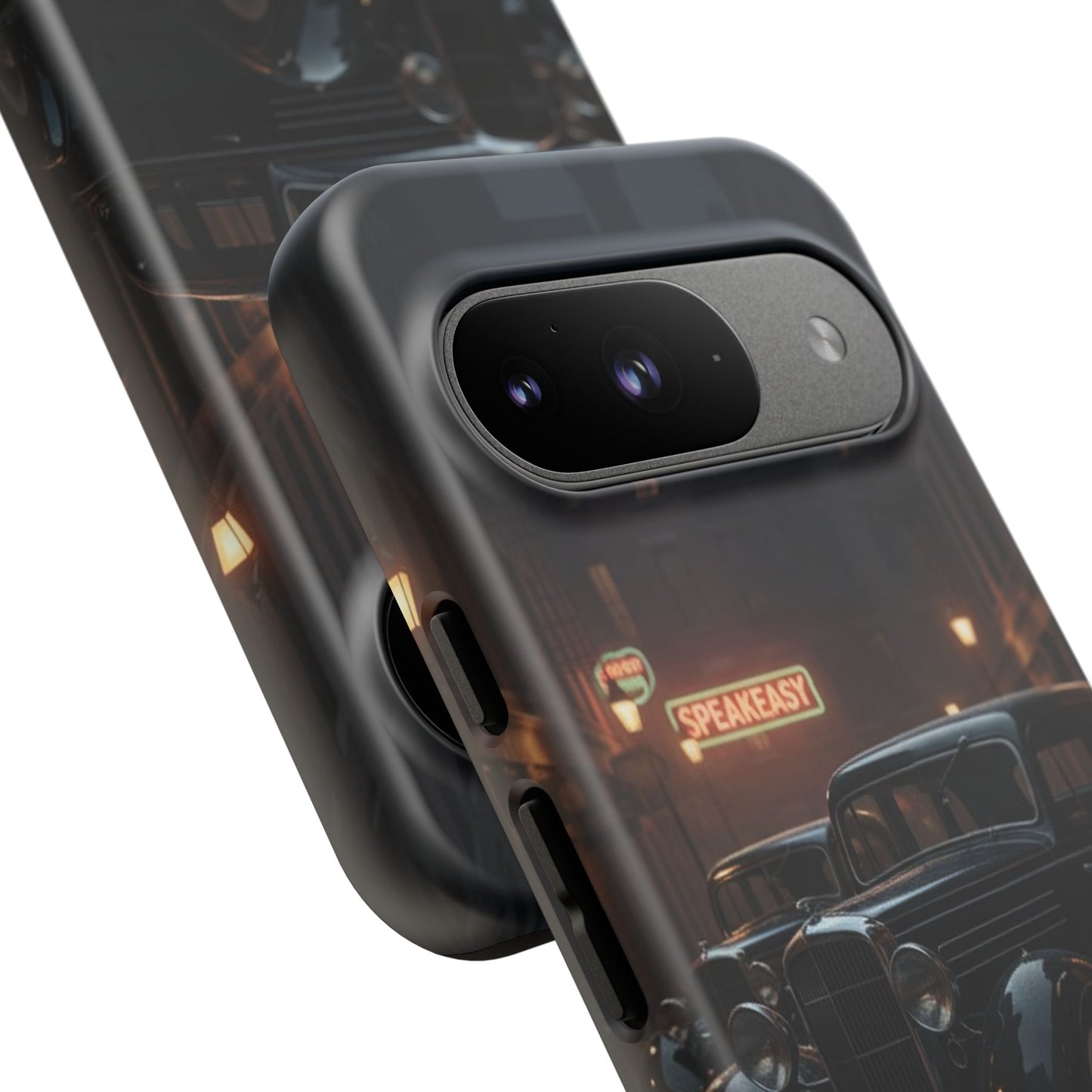 Vintage Classic Car Phone Case | Retro Noir Aesthetic | 1930s Street Scene Tough Case for iPhone & Samsung