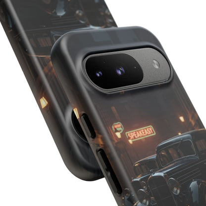 Vintage Classic Car Phone Case | Retro Noir Aesthetic | 1930s Street Scene Tough Case for iPhone & Samsung