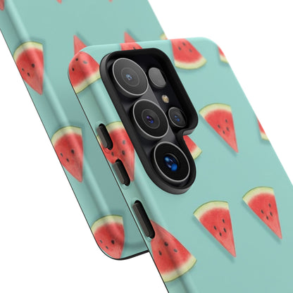 Watermelon Phone Case – Pastel Blue Summer Fruit Tough Case (iPhone, Samsung, Pixel)