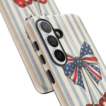 Patriotic Cherry Phone Case Americana Coquette Aesthetic iPhone Samsung