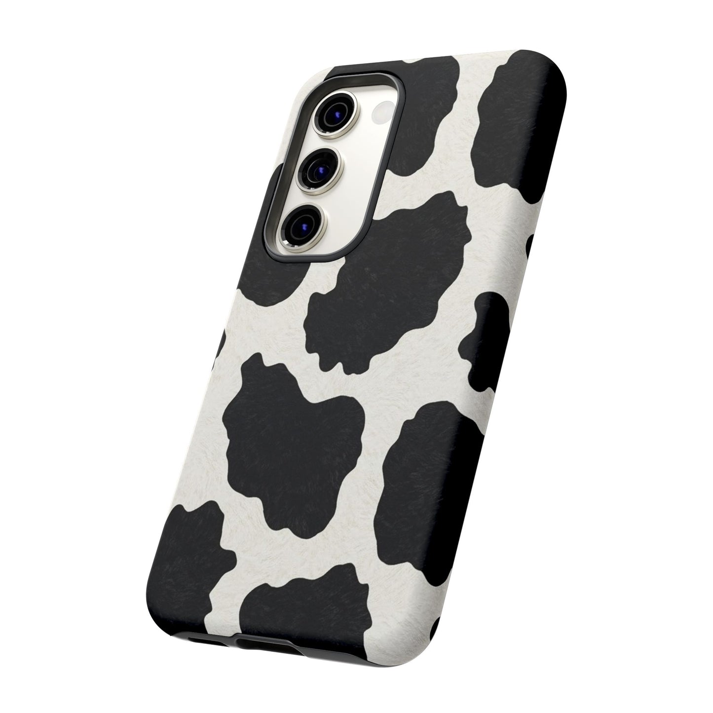 Black & White Cow Print Phone Case | Western Aesthetic iPhone & Samsung Tough Case