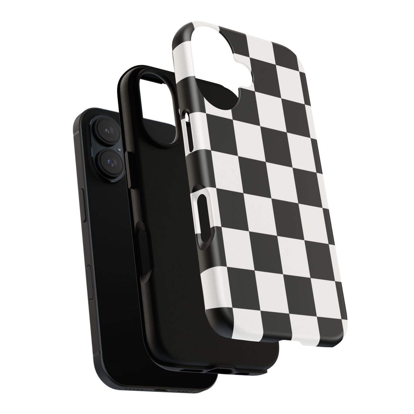 Black & White Checkerboard Phone Case – Classic Aesthetic Tough Protective Case for Iphone, Samsung Galaxy and Pixel