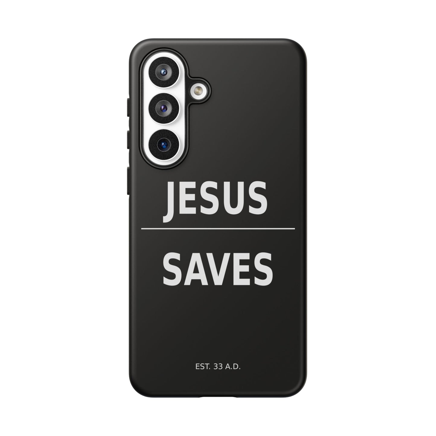 Jesus Saves Phone Case Christian Religious Minimalist Black Tough Cover