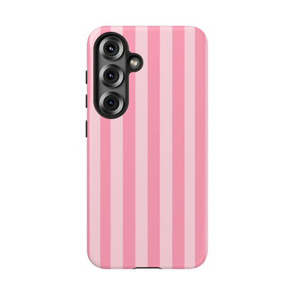 Pink Vertical Stripe Phone Case | Minimal Pastel Stripes Tough Case