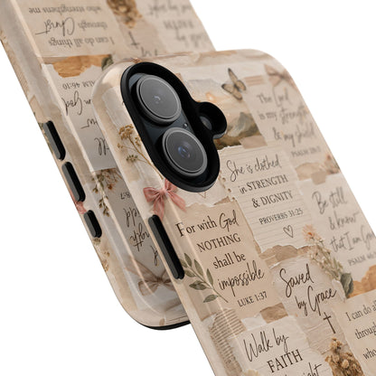Christian Bible Verse Phone Case | Faith Scripture Aesthetic Floral Christian Case