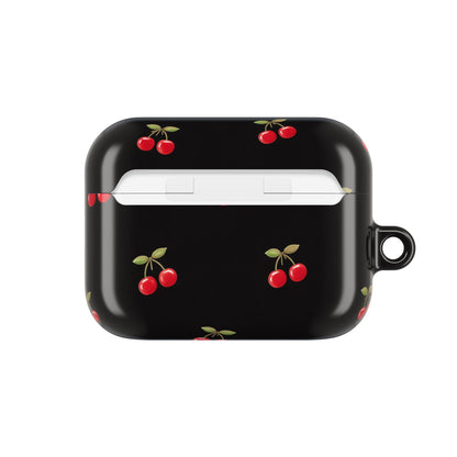 Cherry Pattern AirPod Case — Cute Black Cherry Protective Cover
