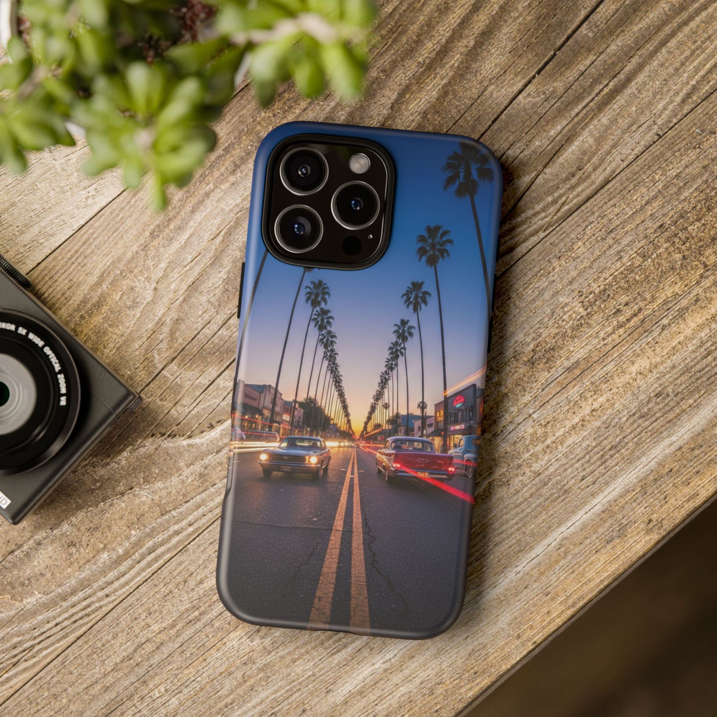 LA Sunset Boulevard Phone Case | Palm Tree Sunset Aesthetic | City Night Tough Case