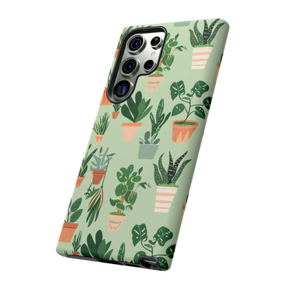 Plant Lover Phone Case | Cute Potted Plants Pattern | Botanical Aesthetic Tough Case