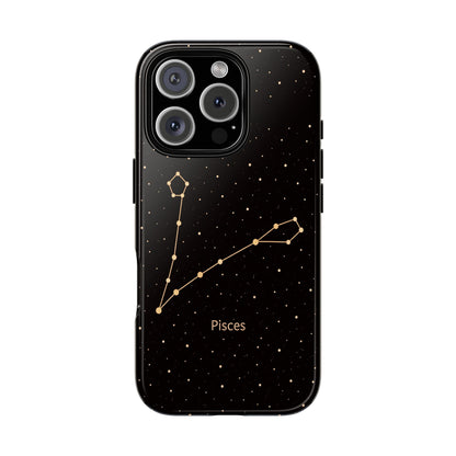 Pisces Zodiac Constellation Phone Case – Luxe Gold Celestial Cover