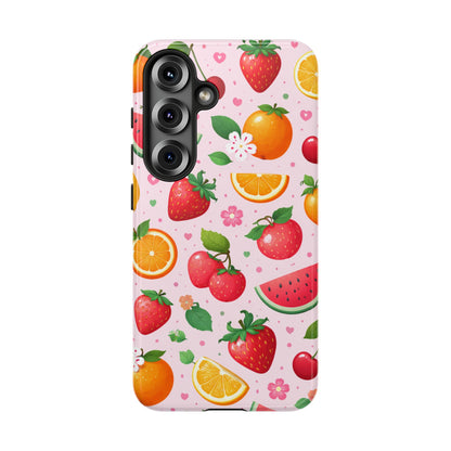 Fruit Phone Case – Tough Shockproof, Strawberry Cherry Citrus Summer Design for Iphone, Samsung Galaxy and Pixel