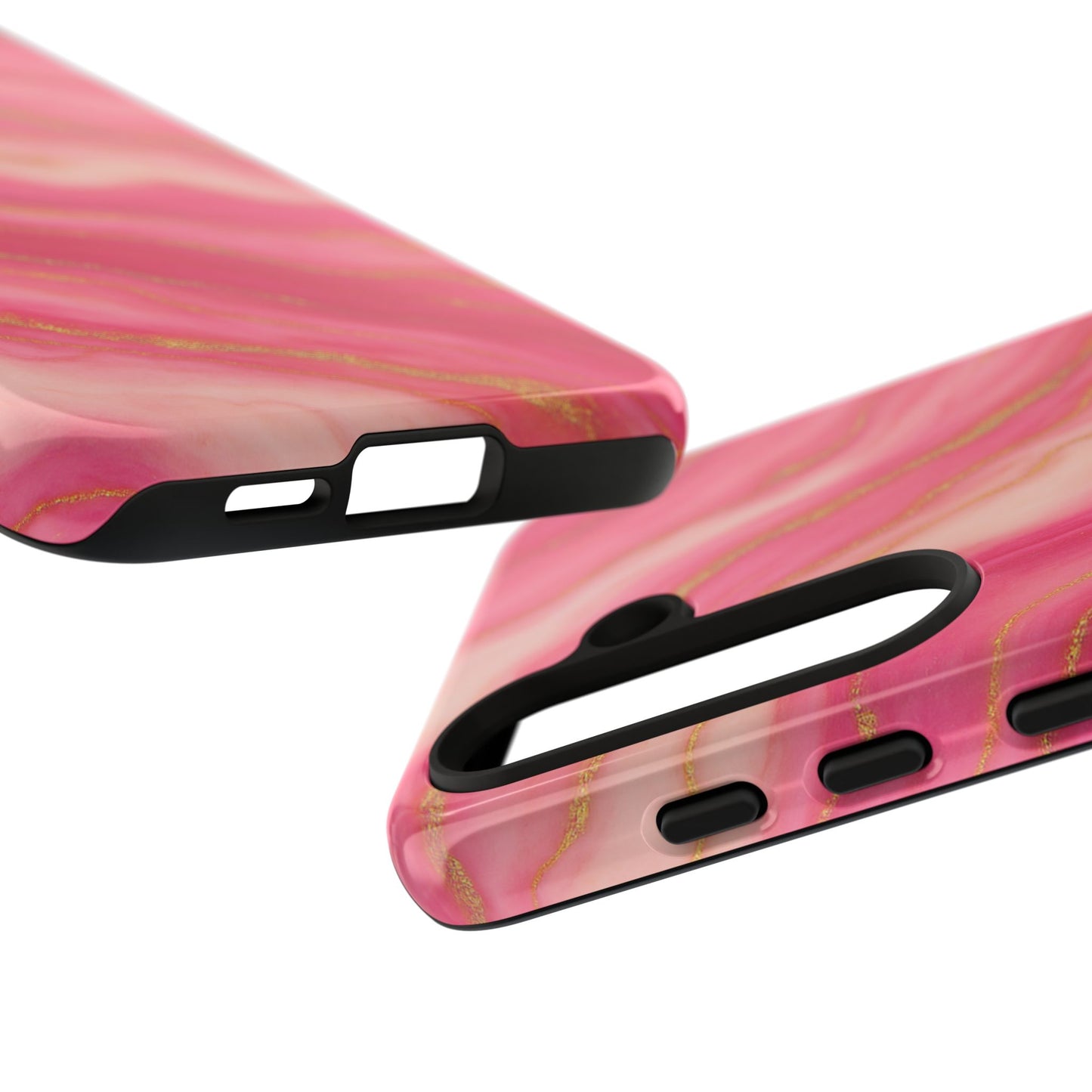Pink Marble Phone Case | Rose Gold Swirl Aesthetic Tough Protective Case