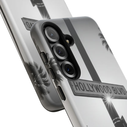 Hollywood Blvd Phone Case | Vintage Los Angeles Street Sign | Black & White LA Aesthetic