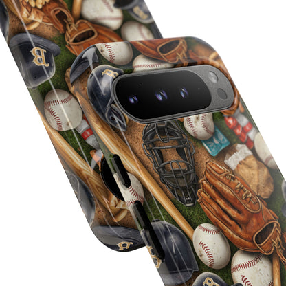 Baseball Gear Collage Phone Case – Vintage Baseball Equipment Sports Tough Case