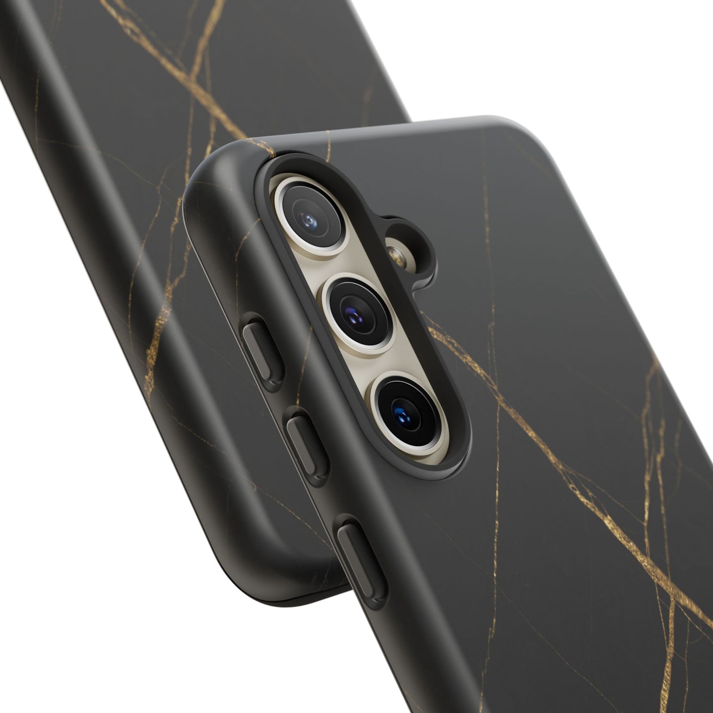 Black Marble Phone Case with Gold Veins – Luxury Minimal Aesthetic Tough Case