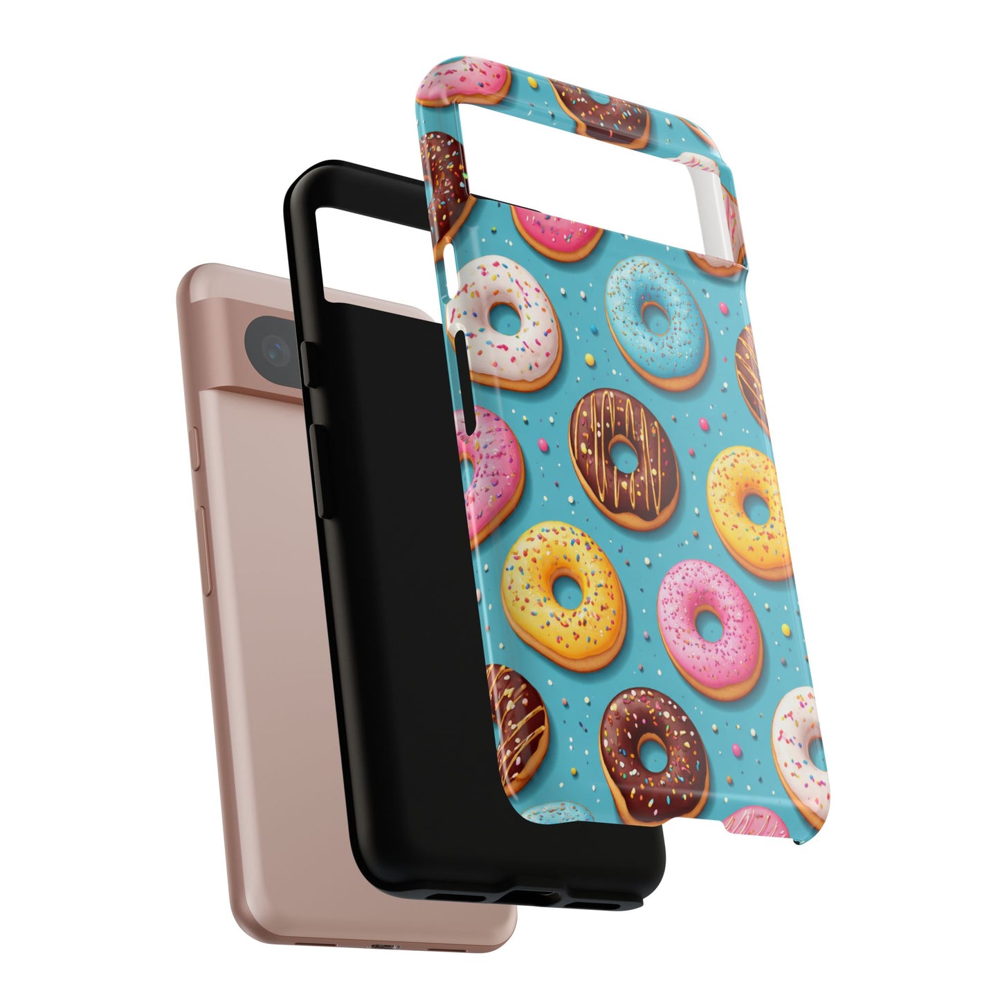 Cute Donut Pattern Phone Case – Colorful Sprinkles Dessert Design for Iphone, Samsung Galaxy and Pixel
