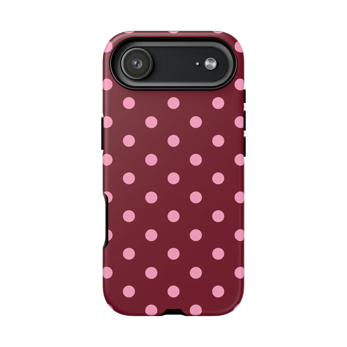 Pink Polka Dot Phone Case – Cute Aesthetic Tough Protective Phone Cover for Iphone, Samsung Galaxy and Pixel