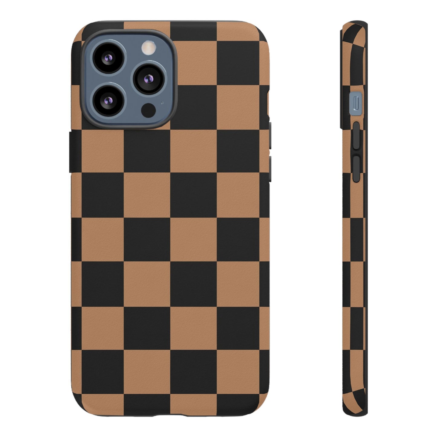 Brown Checkerboard Phone Case | Aesthetic Tough Protective Case