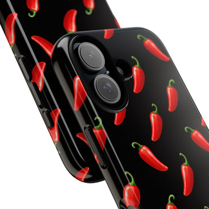 Spicy Chili Pepper Phone Case – Black Cute Hot Pepper Tough Cover for Iphone, Samsung Galaxy and Pixel
