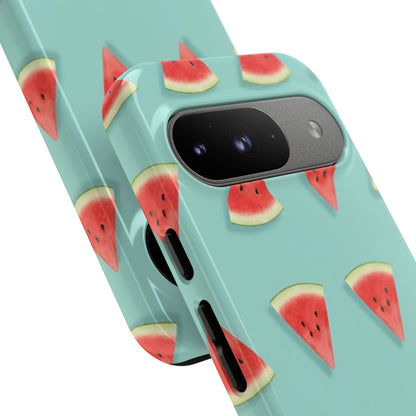 Watermelon Phone Case – Pastel Blue Summer Fruit Tough Case (iPhone, Samsung, Pixel)