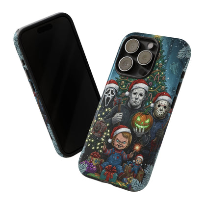 Christmas Horror Phone Case – Festive Slasher Collage Tough Case (iPhone, Samsung, Pixel)