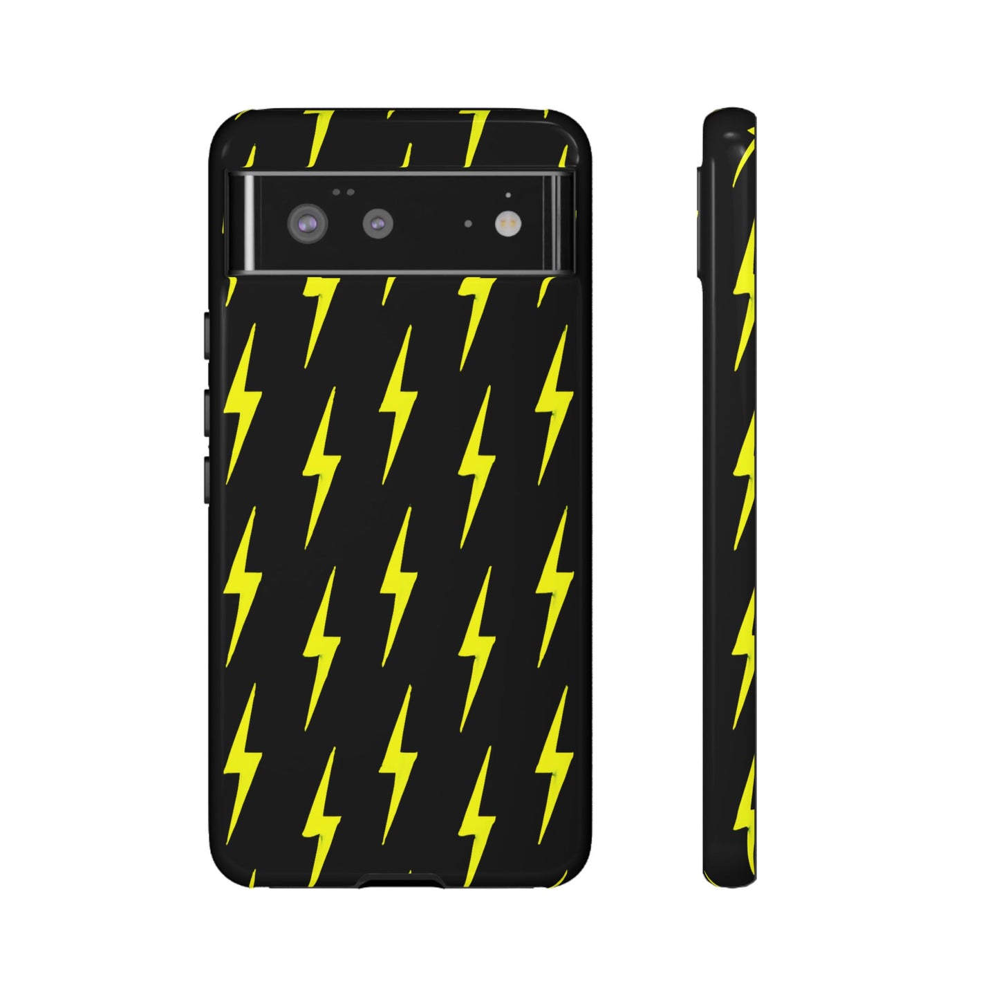 Yellow Lightning Bolt Tough Phone Case | Bold Electric Pattern Case for Iphone, Samsung Galaxy and Pixel