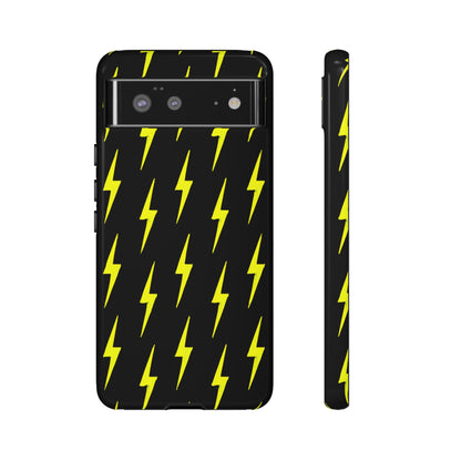 Yellow Lightning Bolt Tough Phone Case | Bold Electric Pattern Case for Iphone, Samsung Galaxy and Pixel
