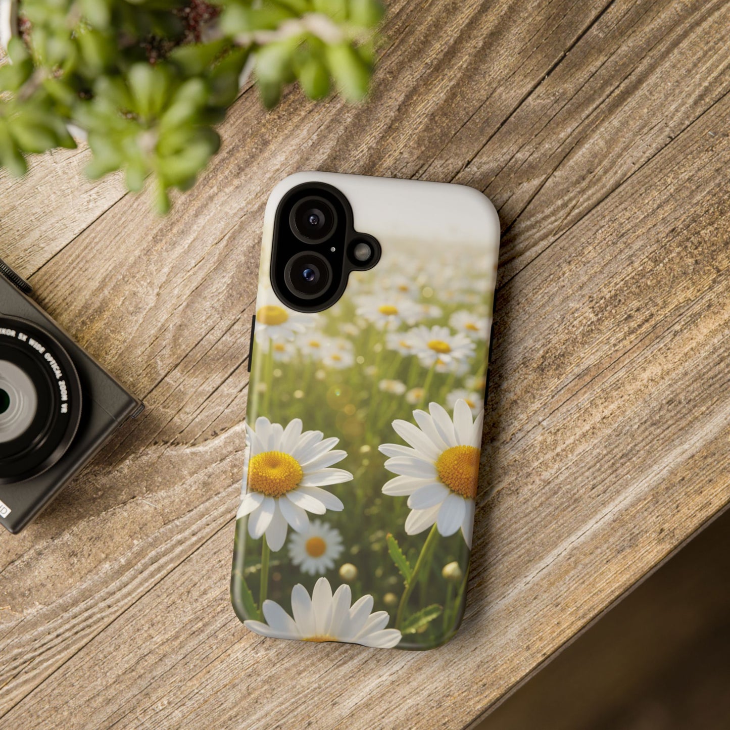 Daisy Phone Case – Floral Spring Field Tough Protective Case (iPhone, Samsung, Pixel)