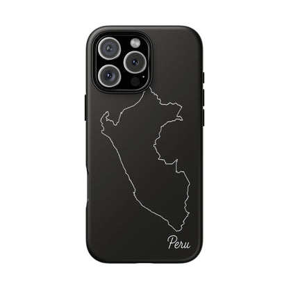 Peru Outline Phone Case – Minimal Country Map Tough Case (iPhone, Samsung, Pixel)