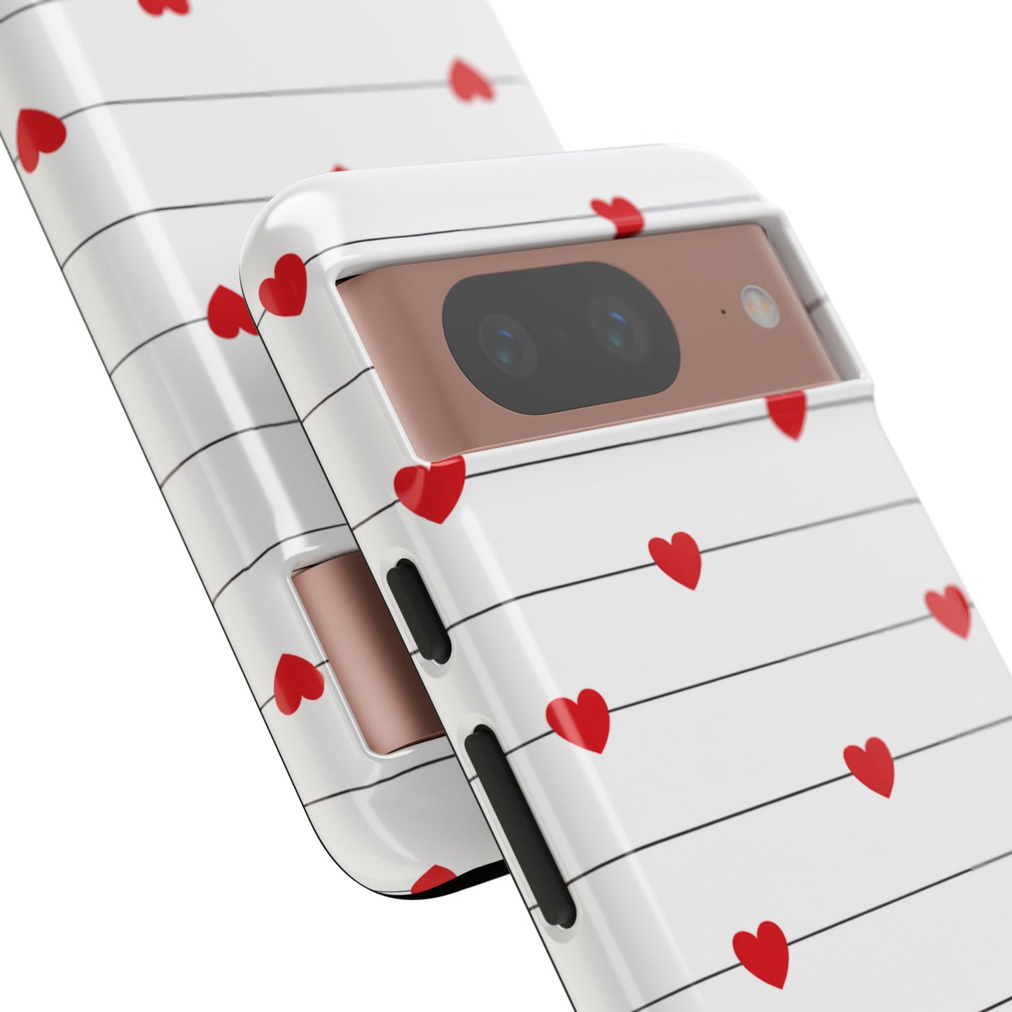 Red Heart Stripe iPhone Case | Tough Shockproof Love Aesthetic Cover