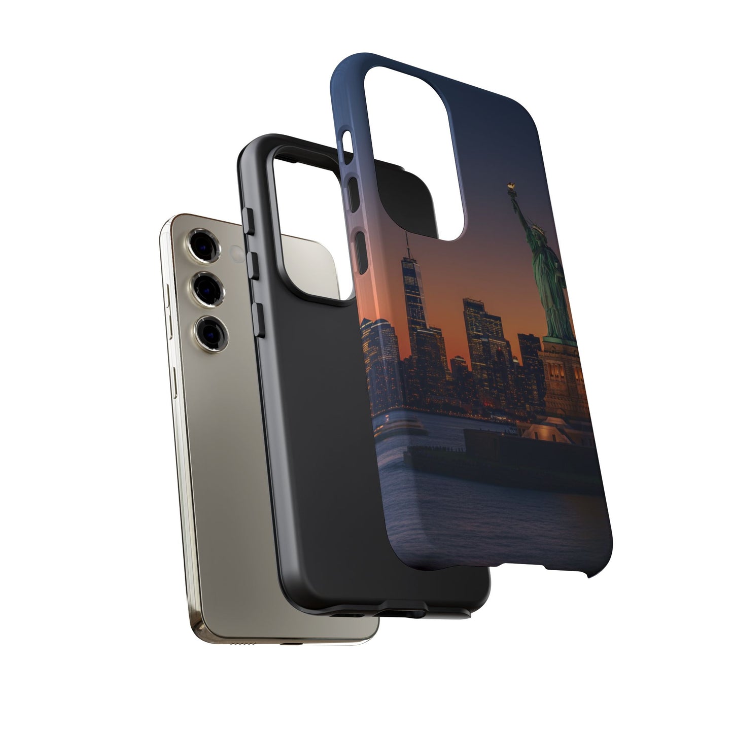 Statue of Liberty Sunset Phone Case – New York City Skyline Travel Aesthetic Tough Case