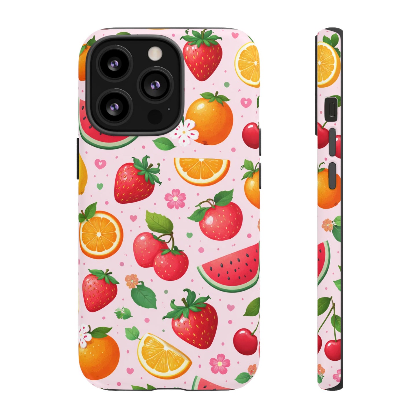 Fruit Phone Case – Tough Shockproof, Strawberry Cherry Citrus Summer Design for Iphone, Samsung Galaxy and Pixel