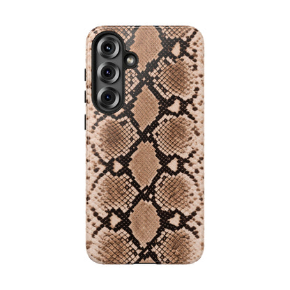 Snake Print Phone Case – Brown Python Pattern Slim Protective Cover for Iphone, Samsung Galaxy and Pixel