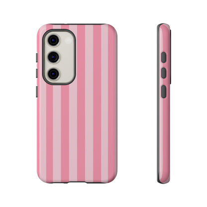 Pink Stripe Phone Case – Pastel Coquette Aesthetic Tough Protective Case