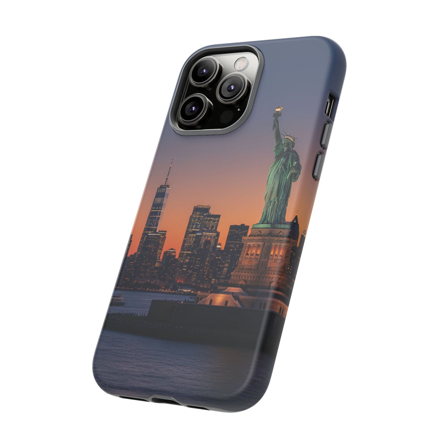 Statue of Liberty Sunset Phone Case – New York City Skyline Travel Aesthetic Tough Case