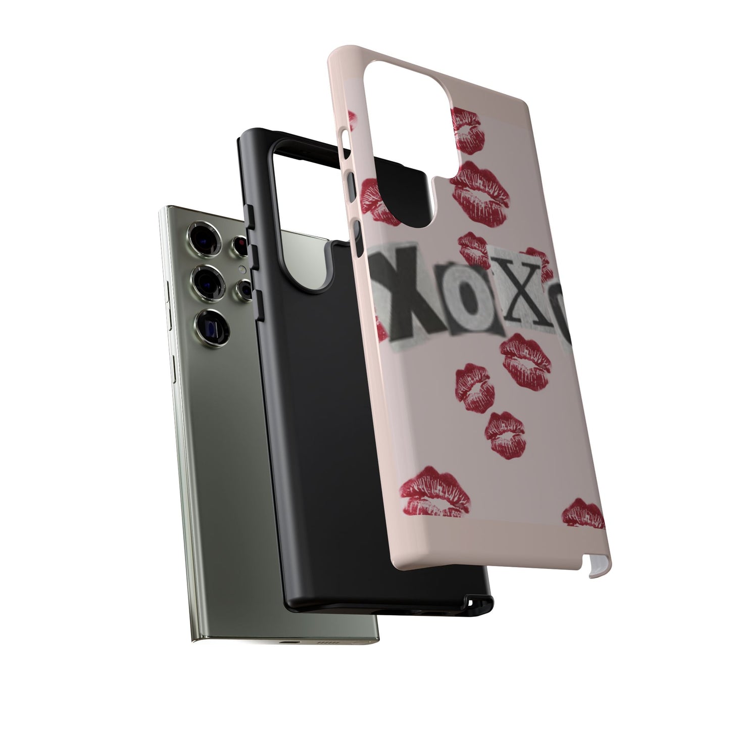 XOXO Kiss Print Phone Case | Coquette Valentine Aesthetic | Cute Pink Lipstick Kiss Tough Case for iPhone & Samsung