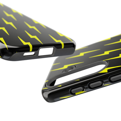 Yellow Lightning Bolt Tough Phone Case | Bold Electric Pattern Case for Iphone, Samsung Galaxy and Pixel