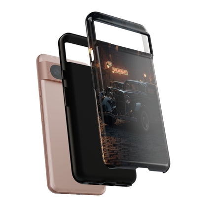 Vintage Classic Car Phone Case | Retro Noir Aesthetic | 1930s Street Scene Tough Case for iPhone & Samsung