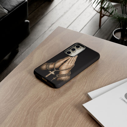 Praying Hands Cross Phone Case – Christian Faith Scripture Cover