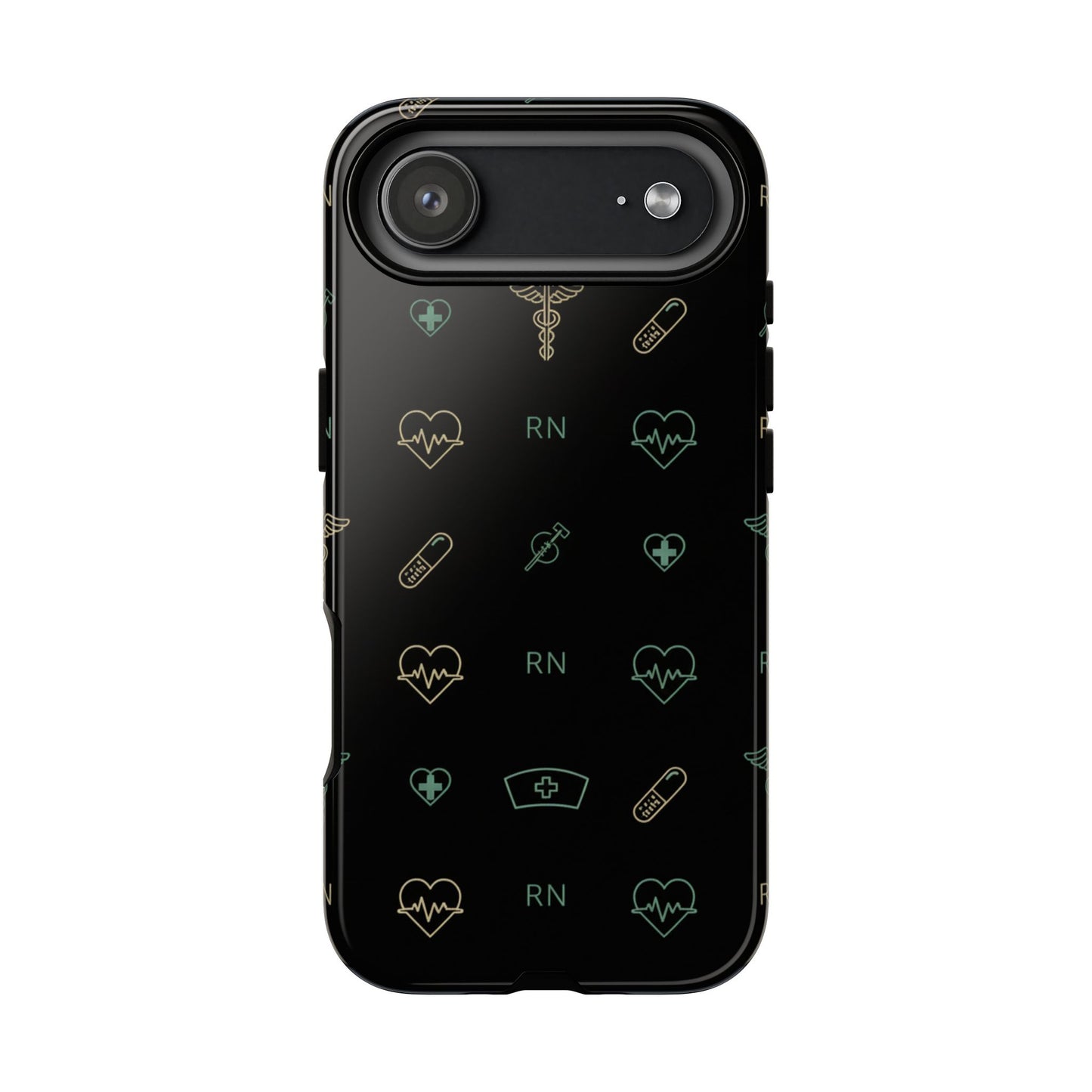 RN Nurse Phone Case – Minimal Medical Icon Pattern Healthcare Worker Tough Case