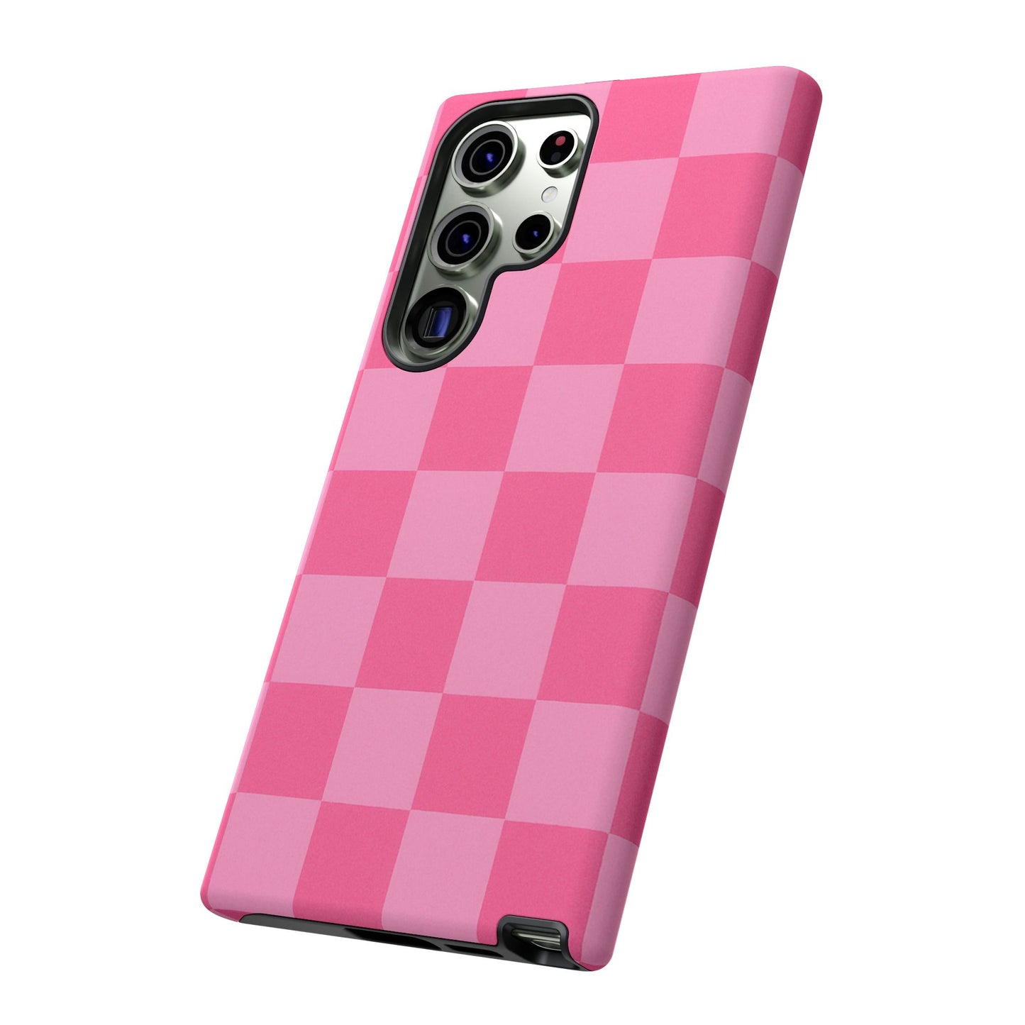 Pink Checkerboard Phone Case | Cute Aesthetic Checkered iPhone & Samsung Tough Case