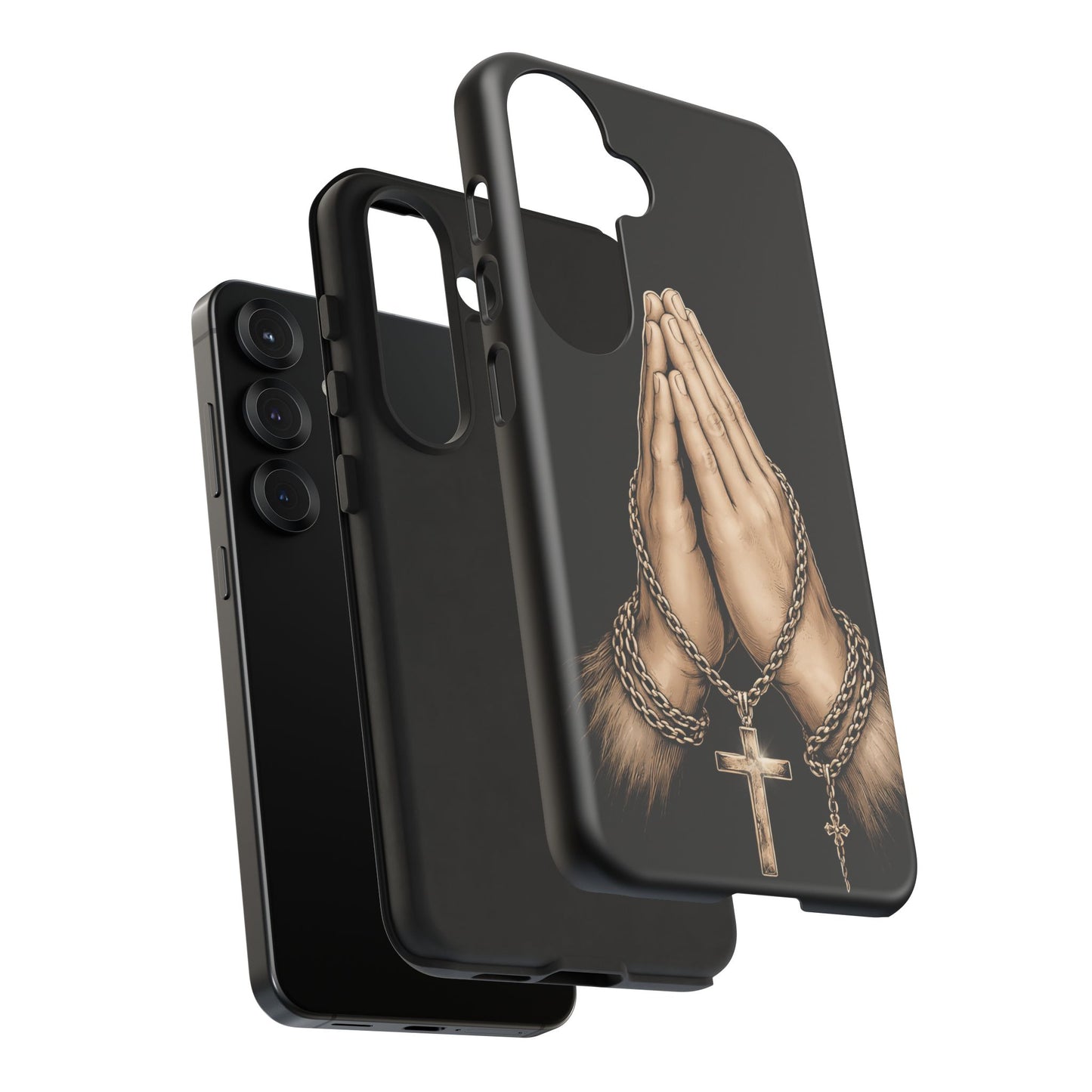 Praying Hands Cross Phone Case – Christian Faith Scripture Cover