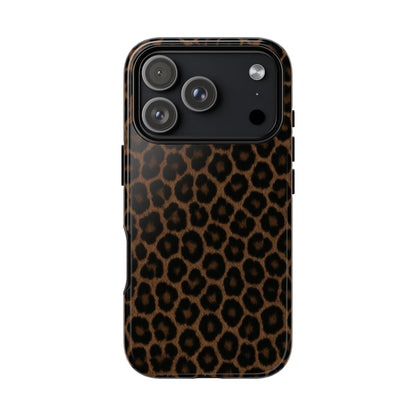 Brown Leopard Print Phone Case | Classic Animal Print Aesthetic Tough Protective Case