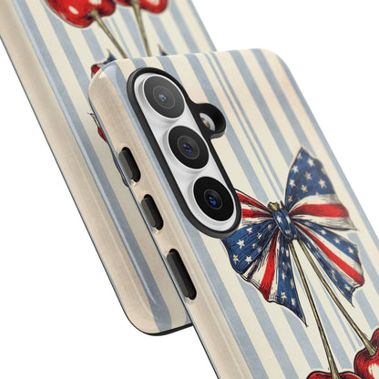 Patriotic Cherry Phone Case Americana Coquette Aesthetic iPhone Samsung