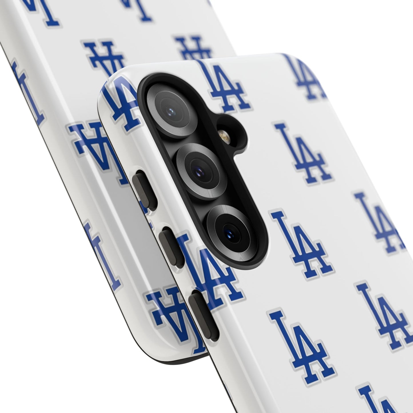 Blue LA Monogram Pattern Phone Case | Minimal Baseball Inspired Tough Cover