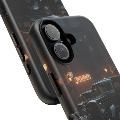 Vintage Classic Car Phone Case | Retro Noir Aesthetic | 1930s Street Scene Tough Case for iPhone & Samsung